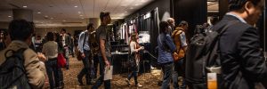 Hotel Foyer - People walking into Presentation Room