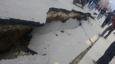 damage from Gorhka earthquake