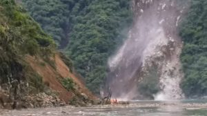 Landslides along a river in Sichuan, China following the 2022 Luding earthquake